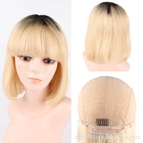 African Popular Remy Silky Straight 100% Human Hair Wig Natural Color No Lace Human Hair Wigs